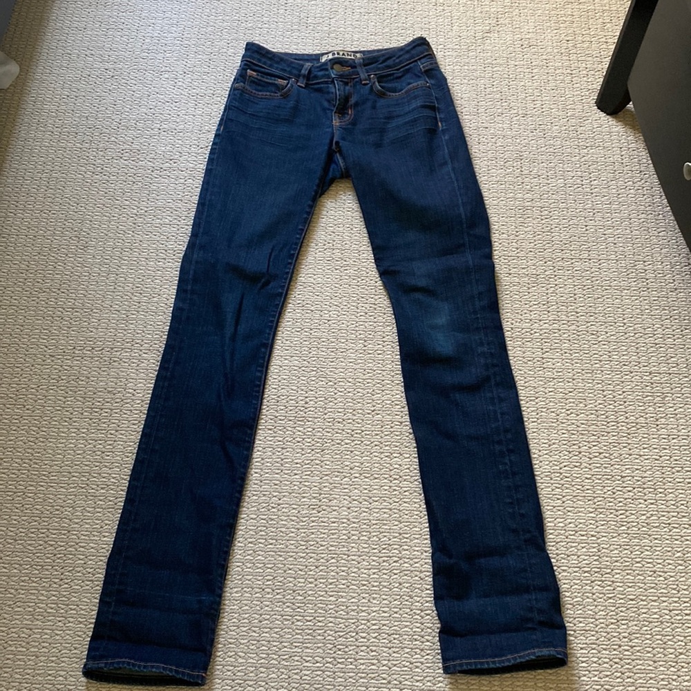 J brand jeans. Color ink with orange thread for front and back pockets.